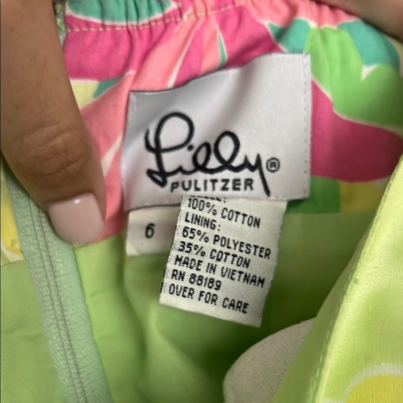 Lilly Pulitzer Green and Pink Mini Dress - Picture 2 of 5